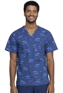 Stay In School Cherokee Scrubs Genuine Mens V Neck Top CK692 STIS - Picture 1 of 5