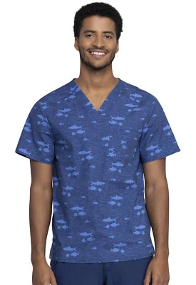 Stay In School Cherokee Scrubs Genuine Mens V Neck Top CK692 STIS - Image 1 of 4
