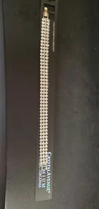 Bracelet Silvertone 3 row Rhinestone 7 inch Cubic Zirconia Fashion Jewelry Cryst - Picture 1 of 8
