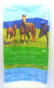 Wildpferde Pferd Kunststoff Tischdecke Party Vollblut Geburtstag 54x108 Zoll - Bild 1 von 3
