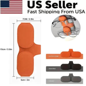 New Sunglasses Glasses Card Ticket Magnetic Clip Car Sun Visor Leather Holder - Picture 1 of 12
