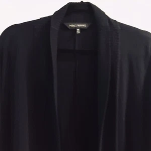 Ming Wang Sz 0X Coverup Cardigan Jacket Navy Cape Sleeves Acrylic Knit - Picture 1 of 8
