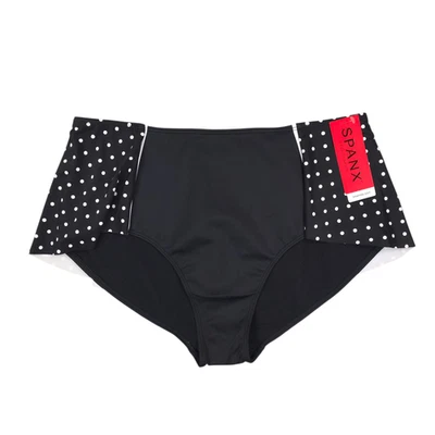 Spanx Shaping Flirty Skirted Swim Bottom Women 16 Black Polka Dot High Waist NWT - Image 1 of 4