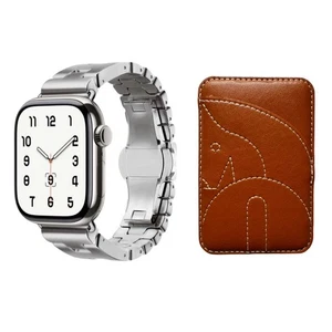 Correa de reloj Grand H satinada 42/46/49 mm para Apple Watch Hermes Ultra y billetera - Imagen 1 de 14
