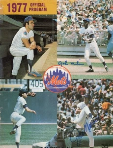 John Milner Jon Matlack autographed Magazine Program Scorecard 1977 NY Mets - Picture 1 of 2