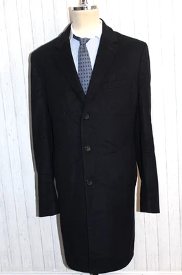 Men's Hugo Boss Classic Cashmere Wool Black Coat Size US 48R EUR 56 XL - Image 1 of 4