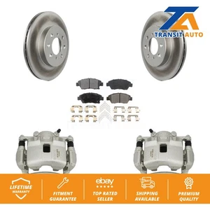 Front Disc Brake Caliper Coat Rotors And Ceramic Pad Kit For 2007-2008 Honda Fit - Picture 1 of 11