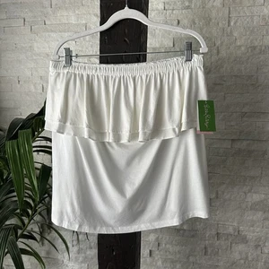 Lilly Pulitzer Resort White Ruffled Cream “Rilo” Tube Top Size XL New with Tags - Picture 1 of 8