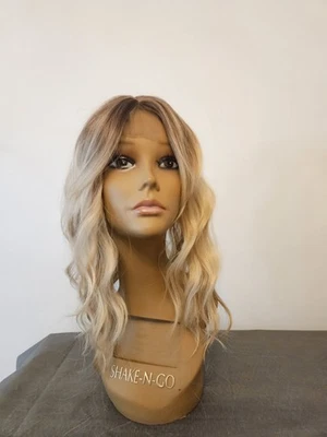 NUEVO ENCAJE FRONTAL OMBRE ONDULADO RUBIO PELO TOPPER REFLEJOS CLIP IN  Foto 1 de 4