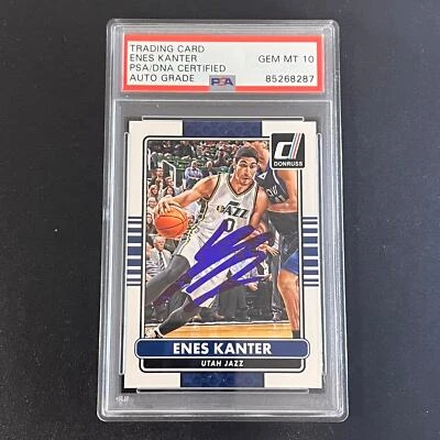 2014-15 Panini Donruss #89 Enes Kanter Firmado AUTO 10 PSA Losa Jazz Foto 1 de 2