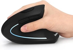 Vertical Wireless Mouse,Rechargeable 2.4GHz Optical Vertical Mice 800/1200/1600 - Picture 1 of 9