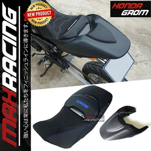 CARBON SEAT STITCH BLUE + REAR FAIRING BLACK FIT FOR HONDA GROM 125 2021-2024 - Picture 1 of 18