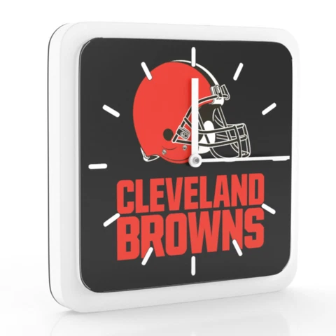 3 in 1 NFL Cleveland Browns Home Office Decor Wall Desk Magnet Clock 6 inches Cover