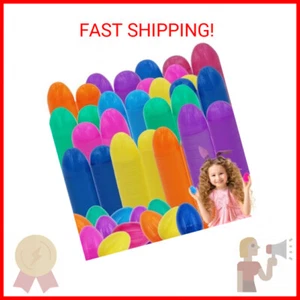 The Dreidel Company Fillable Easter Eggs with Hinge Bulk Colorful Bright Plastic - Picture 1 of 2