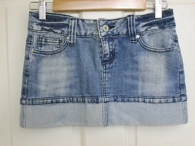 Falda Jean Younique Juniors Talla 1 27x10 Adornada Brillante Elastizada 79-26357 Foto 1 de 4