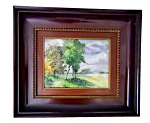 Enamel Limoges Painting Enamelled Landscape Country Signed 40 X 35 CM - Picture 1 of 2