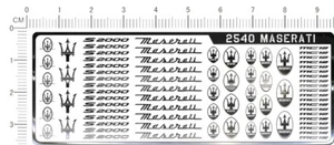 chrome(metal) decals for MASERATI different scales model kits (Silver) 2540 - Picture 1 of 1