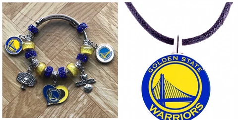 Golden State Warriors Bracelet and Necklace set Cover