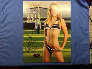 DE COLECCIÓN 2012 NUEVO CALENDARIO ORLEANS SAINTS - Saintsations animadora natación FIRMADO - Imagen 1 de 10