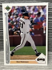 1991 Upper Deck Silver Sluggers Don Robinson #SS16 San Francisco Giants Baseball
