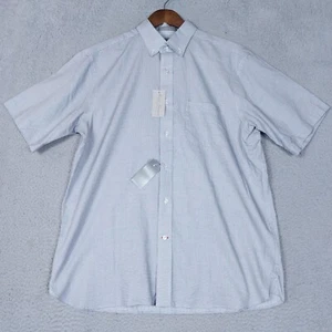 Daniel Cremieux Button Down Mens Large Blue Geometric Short Sleeve Shirt NWT $85 - Picture 1 of 13