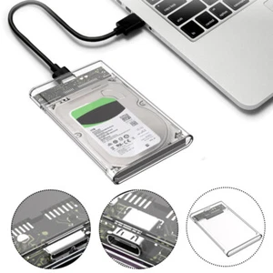 2 5-Zoll-Festplattengehäuse Usb 3.0 Sata Abnehmbares Transparentes Externes > - Bild 1 von 10