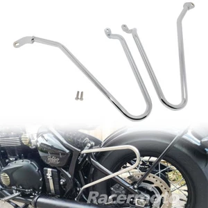 Chrome Saddlebag Support Bracket Bar For Triumph Bonneville Bobber 2017-2023 - Imagen 1 de 10