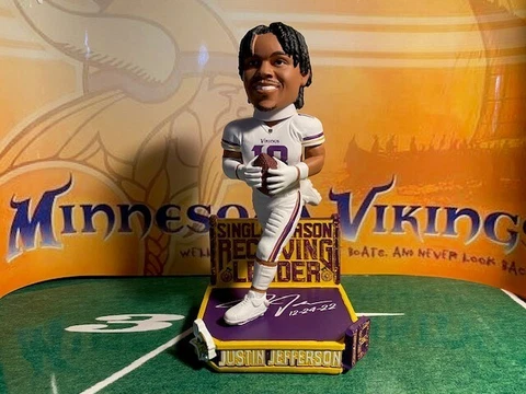 Justin Jefferson Minnesota Vikings Single Season Receiving Yards Record Bobble Cover