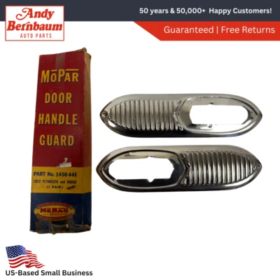 Dodge Plymouth 1953 protector de manija de puerta bisel cromado cubierta par 1450441 nuevo en stock Foto 1 de 4