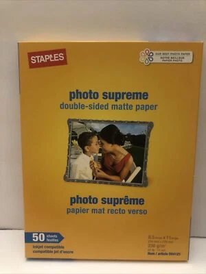 NEW/SEALED STAPLES Photo Supreme 8.5 x11 Double-Sided Matte 50 Sheets #564121 - Image 1 of 4