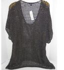 Eileen Fisher Charcoal Sparkle Metallic Sparkle Mesh Sheer Stitch Tunic Top M, L