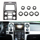 Central Control Dashboard Panel Cover Set For Ford F150 2013-2014 Carbon Fiber