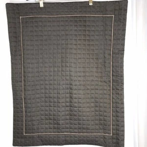 Peacock Alley Quilted Standard Size Pillow Sham Brown Cotton Made In Italy - Picture 1 of 4