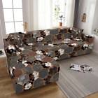 Marble Printed Elastic L Shape Corner Funda Sofa Slipcover Stretch Couch Cover