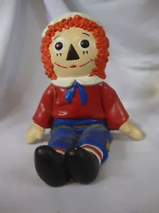 Estatuilla coleccionable de porcelana de cerámica Raggedy Andy pisapapeles pintada a mano de colección - Imagen 1 de 5