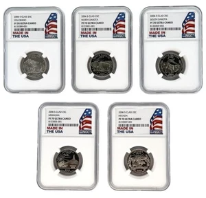 2006 S Clad Quarter 5 Coin Set NGC PF70 Ultra Cameo - Made In USA Holder - Picture 1 of 2