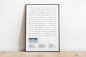 Oxford Wordsearch Style Kunstdruck A3 A4 gerahmte oder ungerahmte Wandkunst - Bild 1 von 2