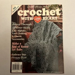 Crochet with Heart Magazine - Red Heart Yarns - 20 Projects June 1999 - Picture 1 of 18