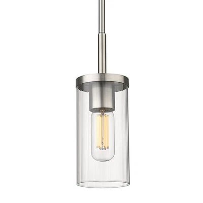 Golden Lighting 7011-M1L Winslett 5"W Mini Pendant - Pewter / Clear - Image 1 of 4
