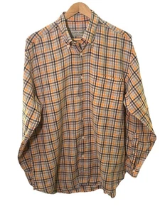 Grayson Reade Men’s Large Shirt Orange Plaid Button Down Long Sleeve - Picture 1 of 6