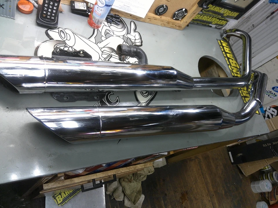 Оригинальный запас 04 02-09 Honda VTX1300 VTX1300C полный выхлопной системы трубы глушитель - Изображение 1 из 4