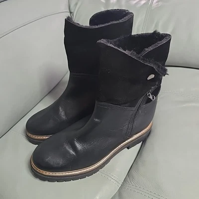 Stivali donna Fabianelli EU 40 US 9 Shilo italiani in pelle nera foderati in pelliccia sintetica - Immagine 1 di 4