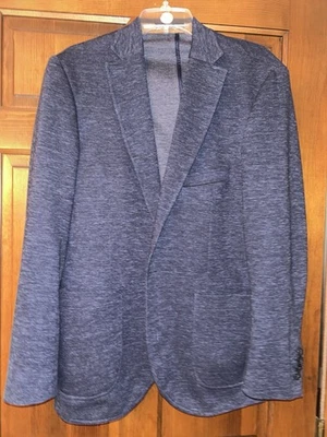 Abrigo deportivo Hart Schaffner & Marx de algodón sin estructura azul marino. Talla mediana usada en excelente estado Foto 1 de 4