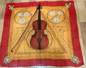 De colección Hermes La Musique des Spheres Gasa Seda 90 Bufanda Zoè Pauwels Rojo #y5080 - Imagen 1 de 10