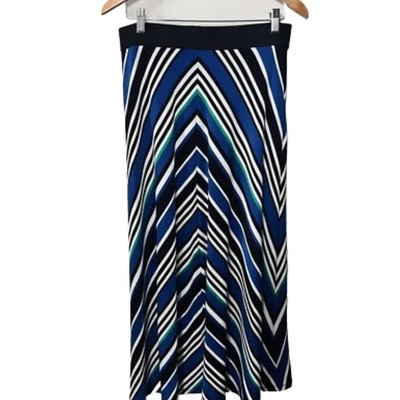 Peter Nygard юбка макси синий черный диагональ в полоску трикотажа тянуть на Artsy M новый с Ярлыками - Изображение 1 из 4