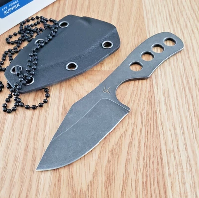 Cuchillo fijo Fred Perrin cuello Bowie hoja de 2,7" una pieza construcción de acero 440C Foto 1 de 4