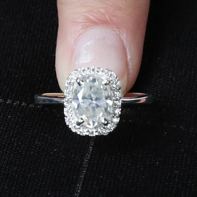 Oval 3 Ct Certified Diamond Solitaire Ring in 950 Platinum Ring  ebay Jewelry - Image 1 of 4