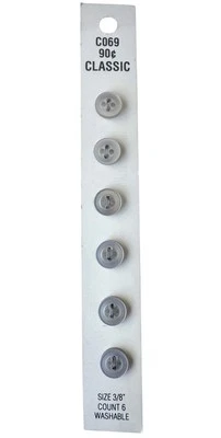 Buttons Clear Round 4Hole 6Pack 3/8" Translucent Blumenthal Lansing C069 Vintage - Image 1 of 4