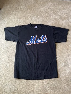 Camiseta de béisbol negra pequeña Majestic Johan Santana 2008 New York Mets Foto 1 de 4