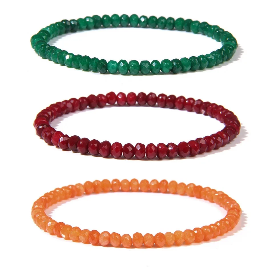 Natural Stone Beaded Bracelet Women Amethyst Tourmaline Quartz Stretch Jewelry - Image 1 of 4